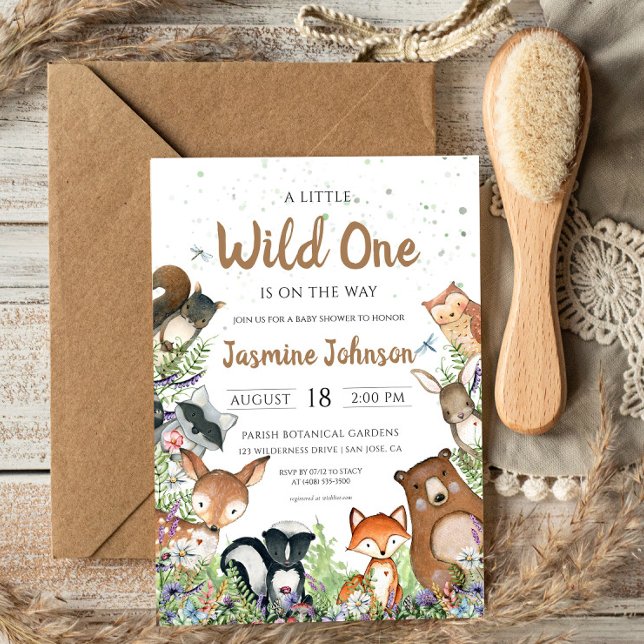 Invitación Wild One Woodland Creations Baby Shower (Subido por el creador)