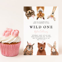 Wild One Woodland Pink First Birday Party