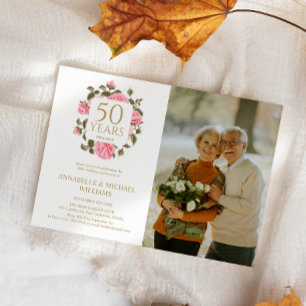 INVITACIÓN WILD ROSE BOUQUET 50.ª FOTO ANIVERSARIA DE ORO