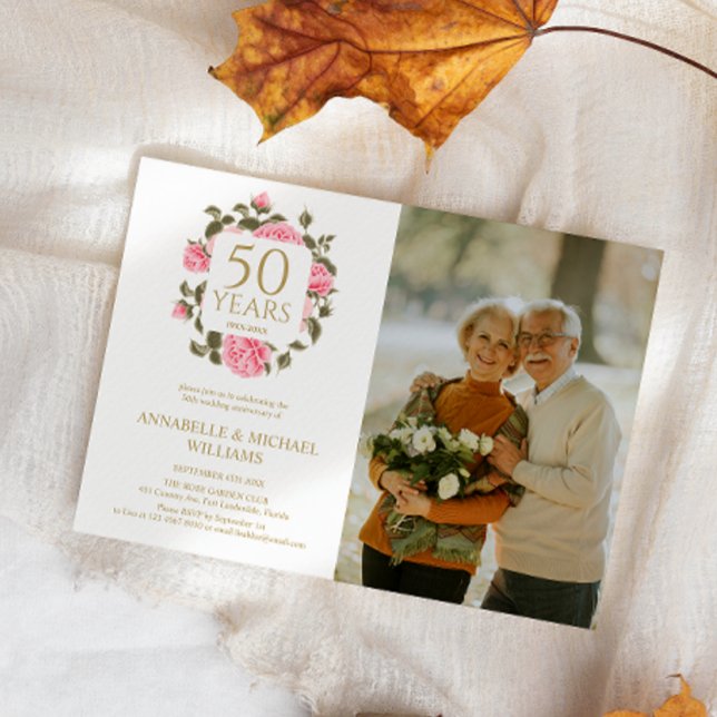 INVITACIÓN WILD ROSE BOUQUET 50.ª FOTO ANIVERSARIA DE ORO (Subido por el creador)