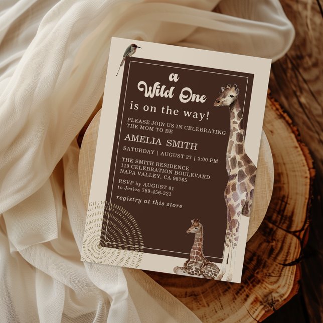 Invitación Wild Safari Giraffe Jungle Baby Shower (Subido por el creador)