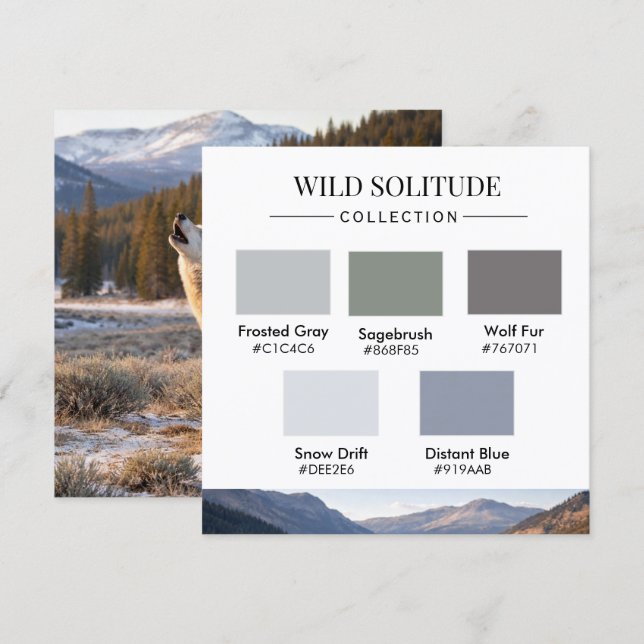 Invitación Wild Solitude Color Palette Card (Anverso / Reverso)