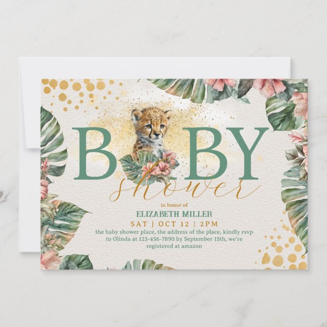 Invitación Wild Tiger Rustic Baby Shower (Anverso)