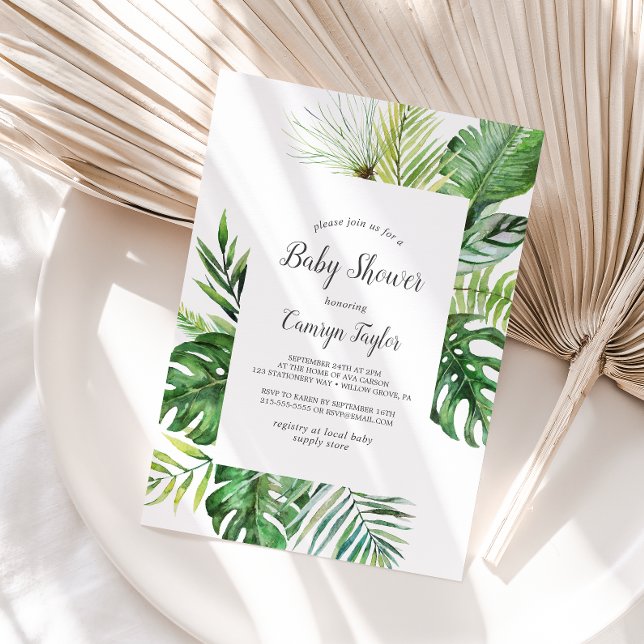Invitación Wild Tropical Palm Baby Shower (Subido por el creador)
