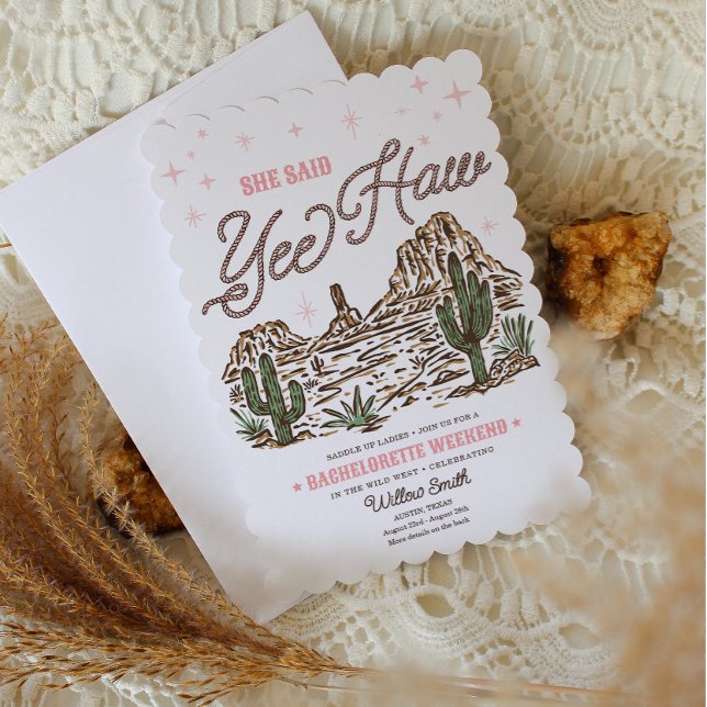 Invitación Wild West Bachelorette Yee Haw Itinerary (Subido por el creador)