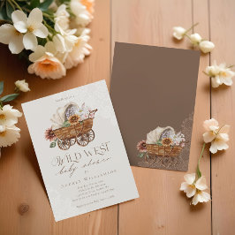 Invitación Wild West Country Western Floral Wagon Baby Shower