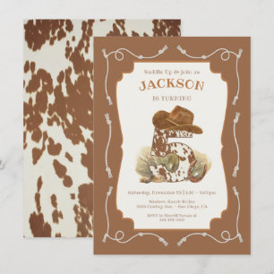 Invitación Wild West Cowboy 5ª fiesta de cumpleaños