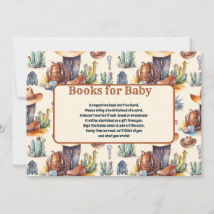 Invitación Wild West Cowboy Baby Shower Books para el bebé
