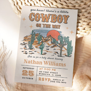 Invitación Wild West Cowboy Baby Shower Fiesta