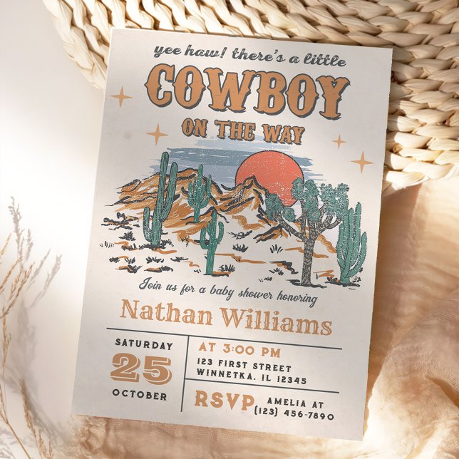 Invitación Wild West Cowboy Baby Shower Fiesta (Subido por el creador)