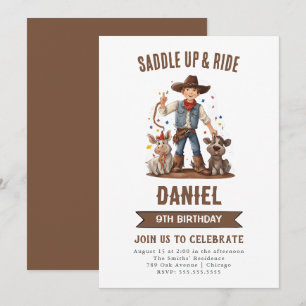 Invitación Wild West Cowboy Birthday Party