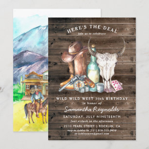 Invitación Wild West Cowboy Birthday Party