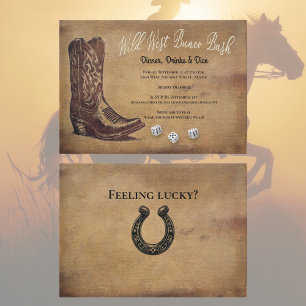 Invitación Wild West Cowboy Boot Bunco