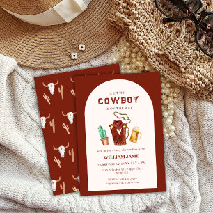 Invitación Wild West Cowboy Cactus Beer Baby Shower