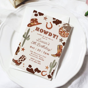 Invitación Wild West Cowboy Country Western Birthday Party