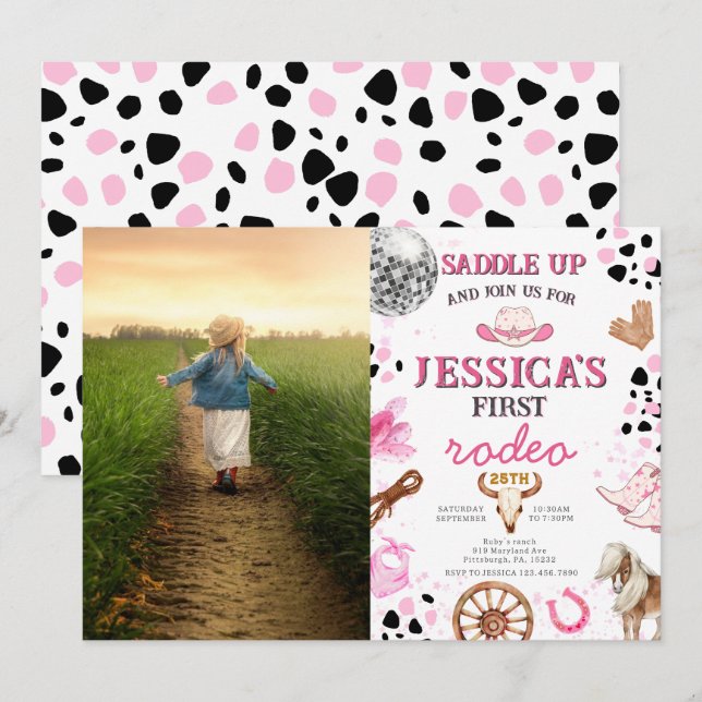 Invitación Wild West Cowgirl Country Western Birthday Party (Anverso / Reverso)