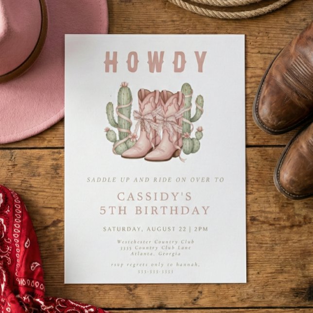 Invitación Wild West Cowgirl Country Western Birthday Party (Subido por el creador)