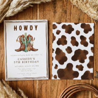 Invitación Wild West Cowgirl Country Western Birthday Party