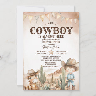 Invitación Wild West Little Cowboy Baby Shower