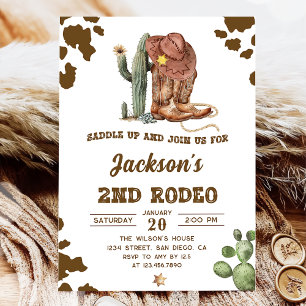 Invitación Wild West Rodeo Cowboy 2.ª Fiesta de cumpleaños