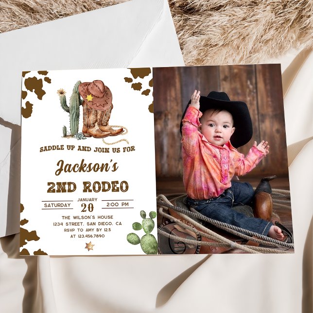 Invitación Wild West Rodeo Cowboy 2.º Fiesta de cumpleaños (Subido por el creador)