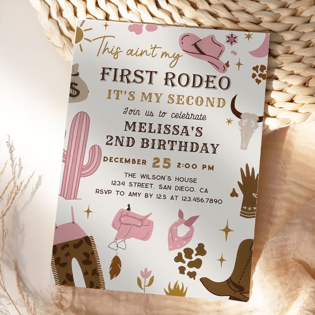 Invitación Wild West Rodeo Cowgirl Ranch 2º Fiesta de cumplea (Subido por el creador)