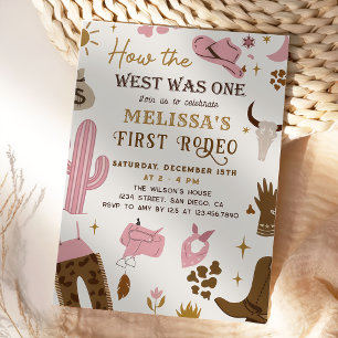 Invitación Wild West Rodeo Cowgirl Ranch Western Birthday