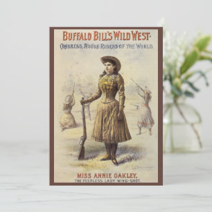 Invitación Wild West Show de Buffalo Bill con Annie Oakley