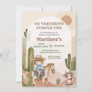 Invitación Wild West Vaquerito Cowboy Cumpleaños Español