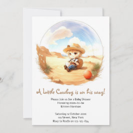 Invitación Wild West Watercolor Celebration Boy Baby Shower