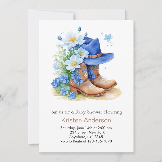 Invitación Wild West Whimsy Baby Shower (Anverso)