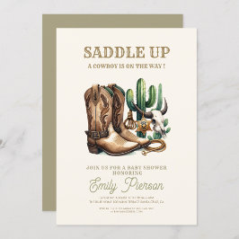 Invitación Wild Western Cactus Chica Baby Shower