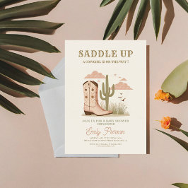 Invitación Wild Western Cactus Chica Baby Shower
