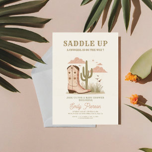 Invitación Wild Western Cactus Chica Baby Shower