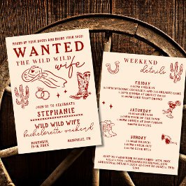 Invitación Wild Wild Wife 3-Day Itinerary Bachelorette Party 