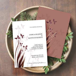 Invitación Wild & Wine-Stained Watercolor Floral