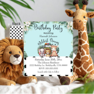 Invitación Wildest Dreams Safari Adventure Birday Party