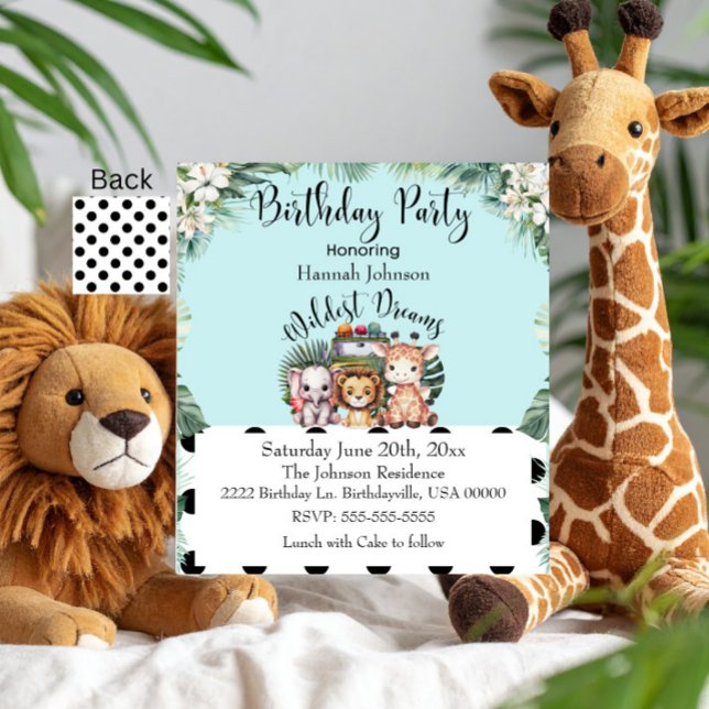 Invitación Wildest Dreams Safari Adventure Birday Party (Subido por el creador)