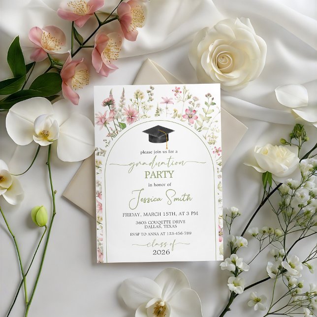 Invitación Wildflower Arch Graduation Invite 2026 (Subido por el creador)