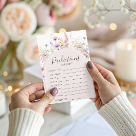 Invitación Wildflower Baby Predictions Game Card