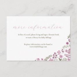 Invitación wildflower baby shower invitation insert - purple