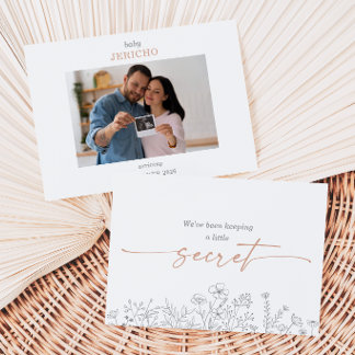 Invitación Wildflower Baby Ultrasound Photo Announcement Card