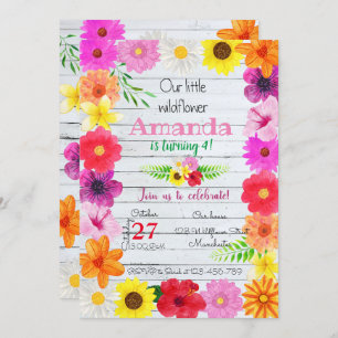 Invitación Wildflower Birthday Invitation, Flower Invite