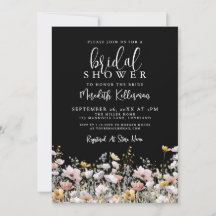 Wildflower Black Floral Bridal Shower