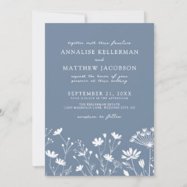 Invitación Wildflower Blue Wedding