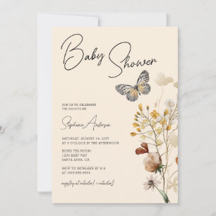 Invitación Wildflower Boho Baby Shower
