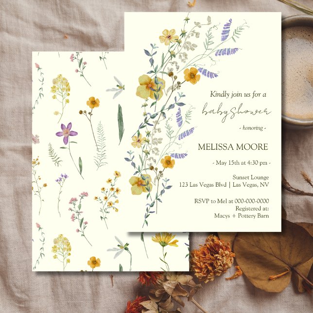 Invitación Wildflower Boho Baby Shower (Subido por el creador)