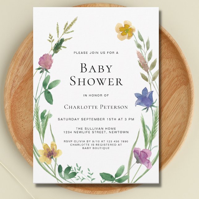 Invitación Wildflower Boho Baby Shower (Subido por el creador)