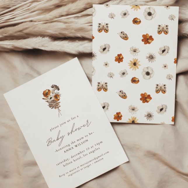 Invitación Wildflower Boho Baby Shower (Subido por el creador)