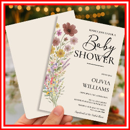 Invitación Wildflower Boho Baby Shower